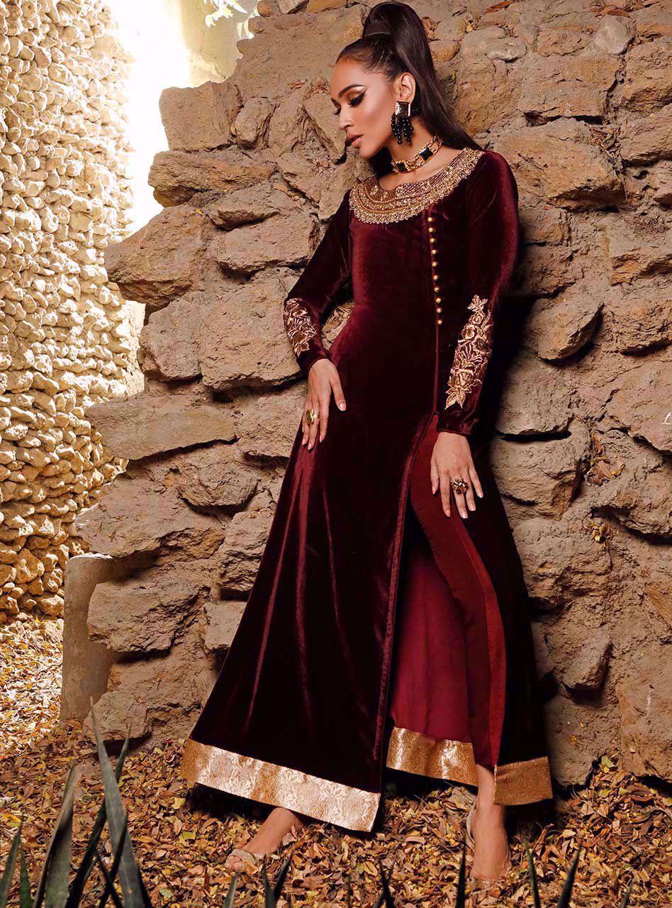 Zainab Chottani | Semi Formals | ALIZARIN CRIMSON - Aqsa Fabrics