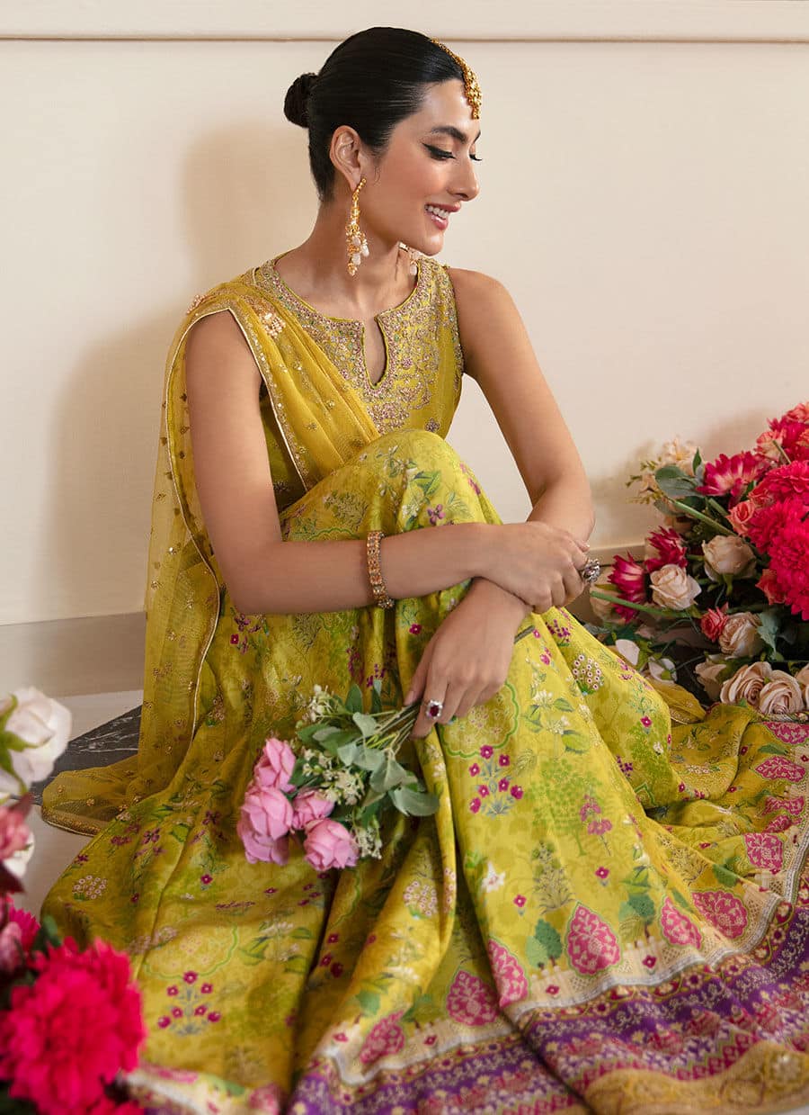 Farah Talib Aziz | Mayna Festive Luxe | ELIKA LIME - Aqsa Fabrics