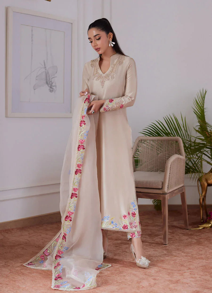 Farah Talib Aziz | Luna Eid Collection 24 | LIARA SAND - Aqsa Fabrics