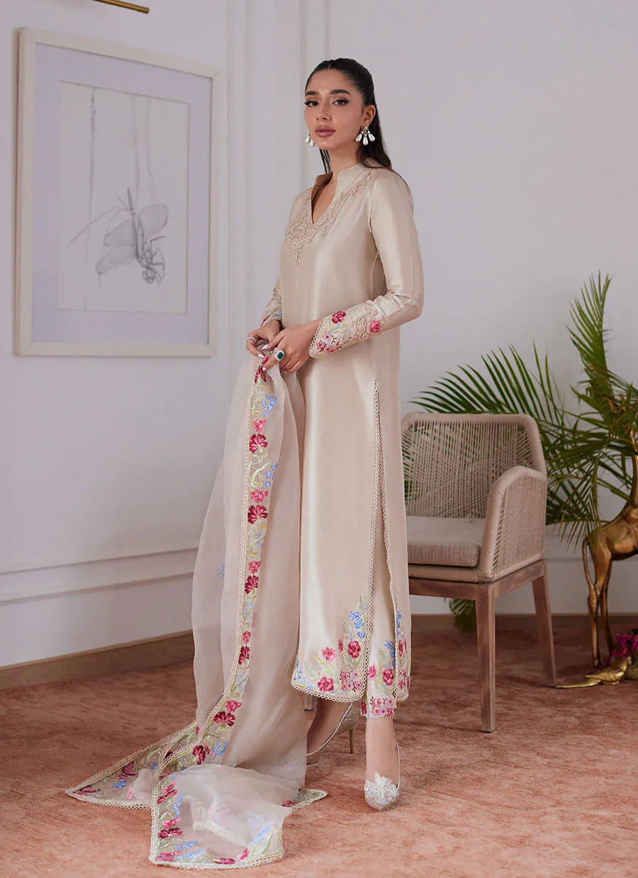 Farah Talib Aziz | Luna Eid Collection 24 | LIARA SAND - Aqsa Fabrics