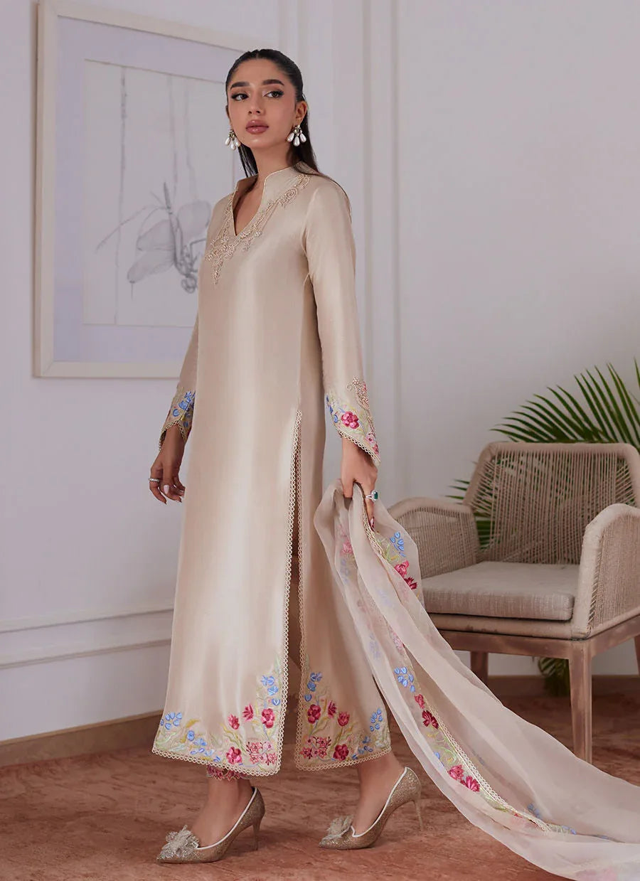 Farah Talib Aziz | Luna Eid Collection 24 | LIARA SAND - Aqsa Fabrics