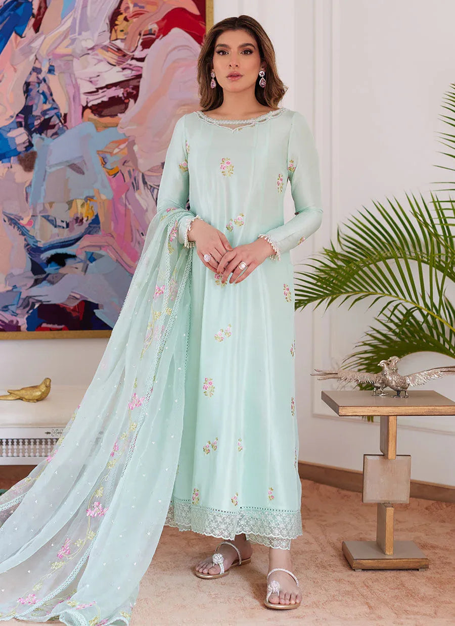 Farah Talib Aziz | Luna Eid Collection 24 | ELYSSIA MINT - Aqsa Fabrics