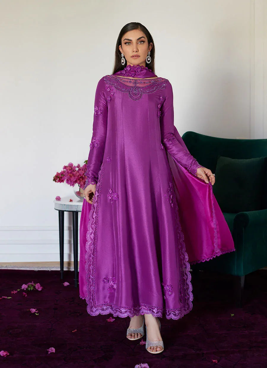 Farah Talib Aziz | Luna Eid Collection 24 | TIERRA MUTED MAGENTA - Aqsa Fabrics