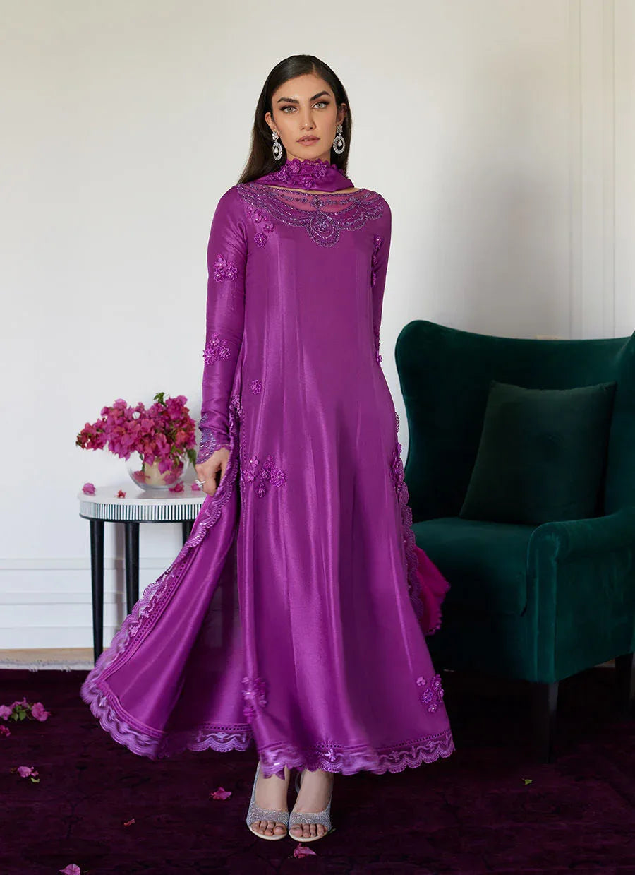 Farah Talib Aziz | Luna Eid Collection 24 | TIERRA MUTED MAGENTA - Aqsa Fabrics