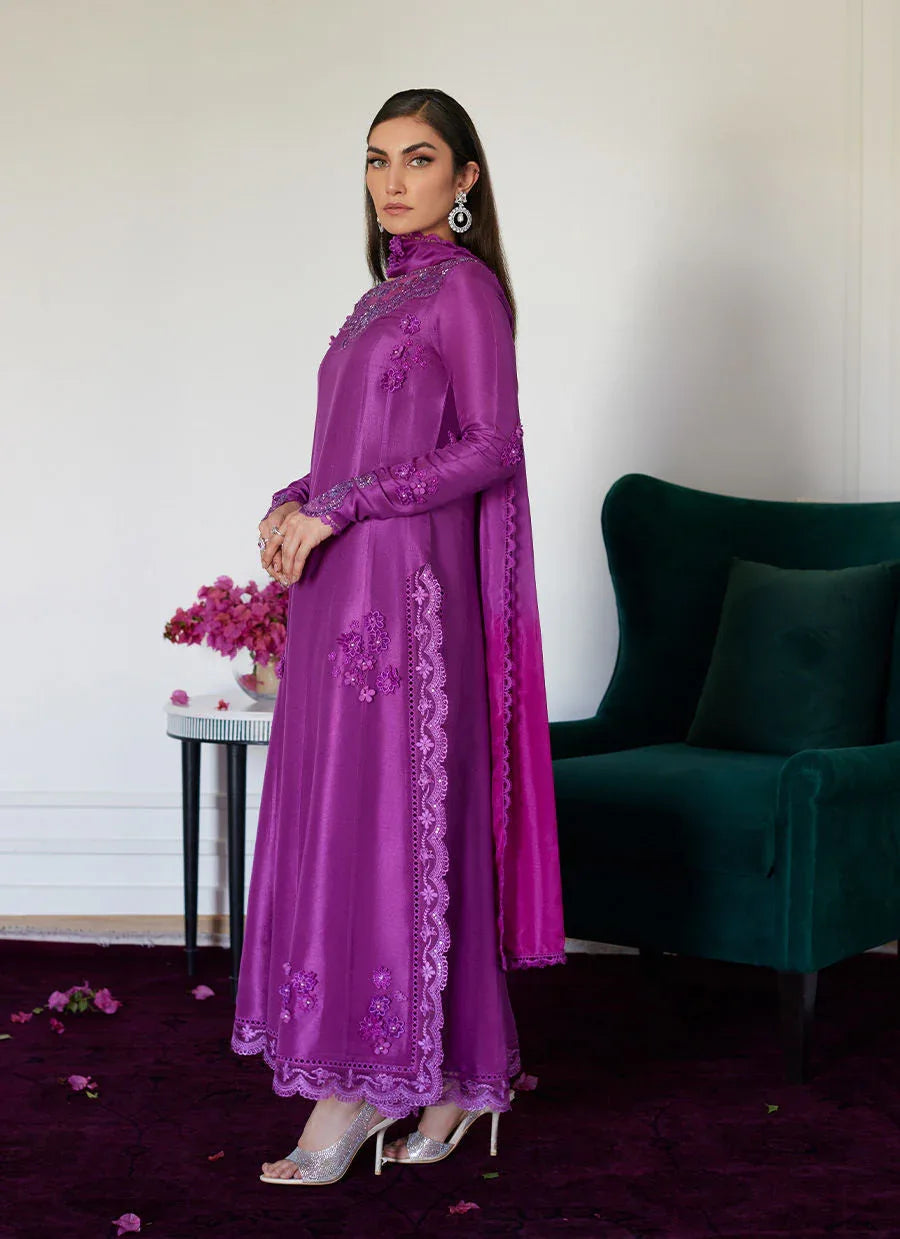 Farah Talib Aziz | Luna Eid Collection 24 | TIERRA MUTED MAGENTA - Aqsa Fabrics