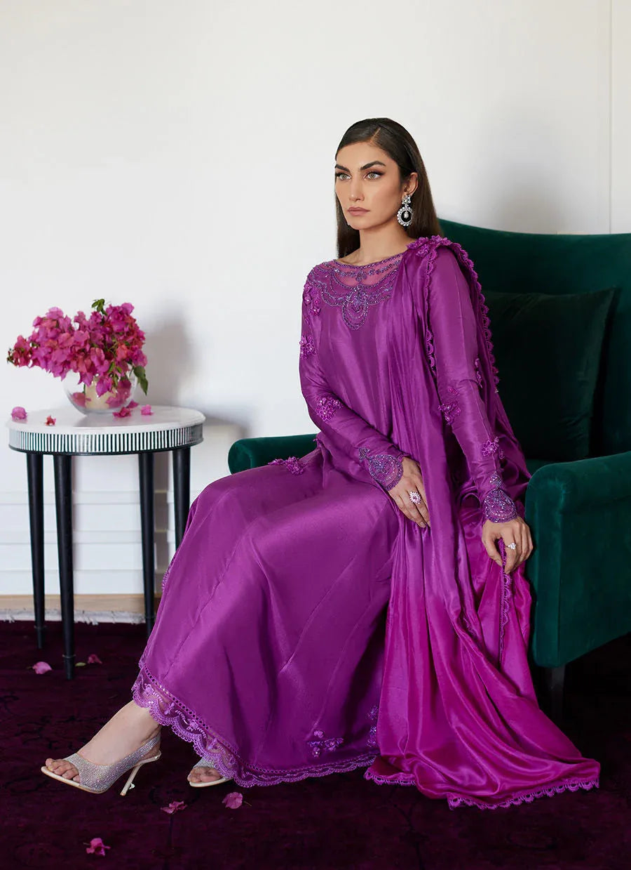 Farah Talib Aziz | Luna Eid Collection 24 | TIERRA MUTED MAGENTA - Aqsa Fabrics