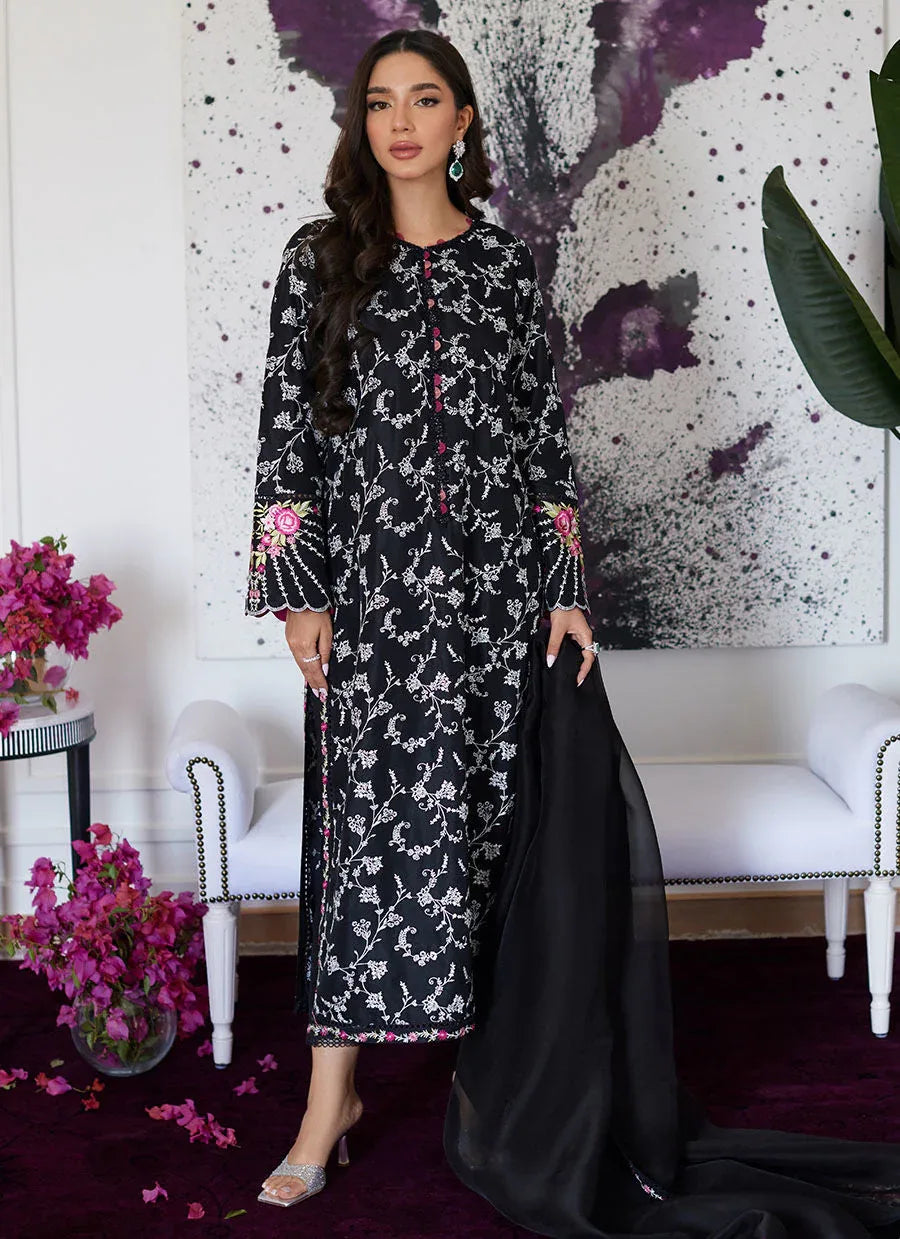 Farah Talib Aziz | Luna Eid Collection 24 | VITTORIA BLACK - Aqsa Fabrics