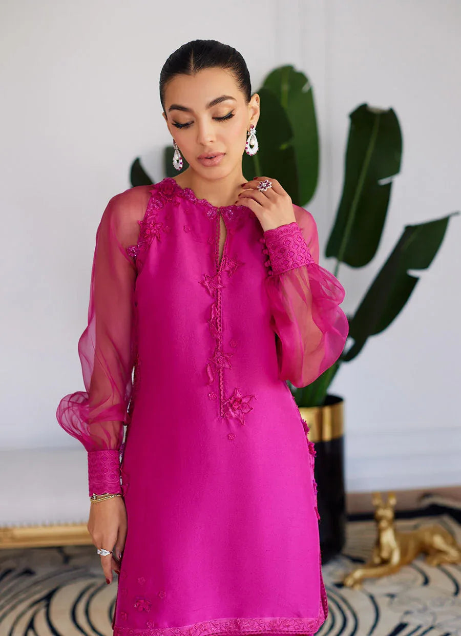 Farah Talib Aziz | Luna Eid Collection 24 | ELIO HOT PINK - Aqsa Fabrics