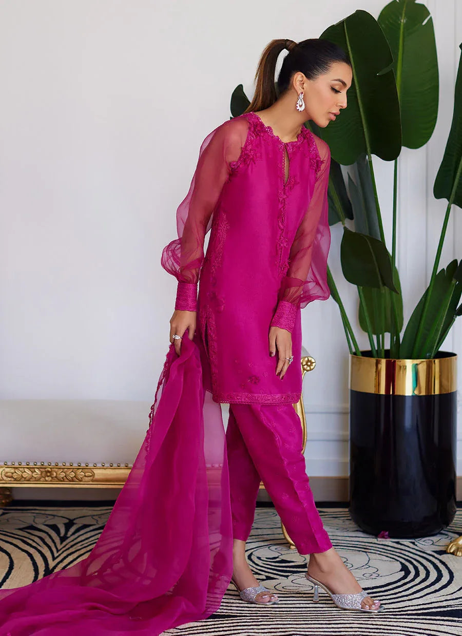 Farah Talib Aziz | Luna Eid Collection 24 | ELIO HOT PINK - Aqsa Fabrics