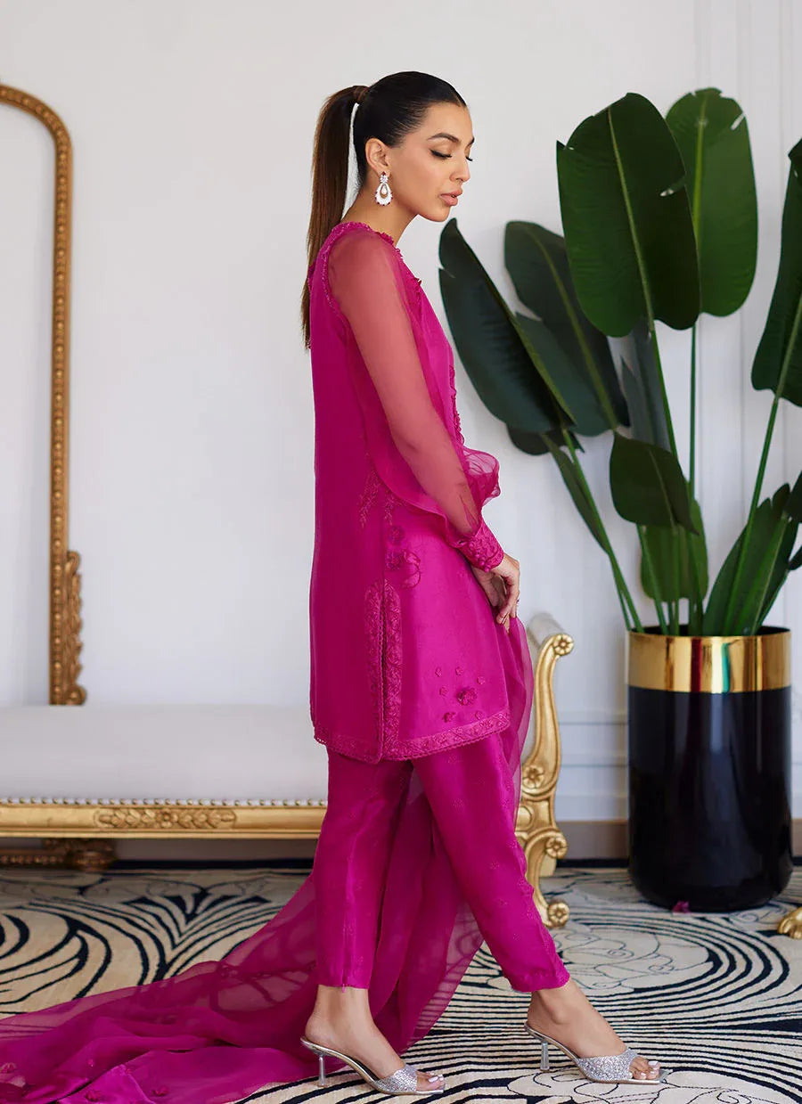 Farah Talib Aziz | Luna Eid Collection 24 | ELIO HOT PINK - Aqsa Fabrics