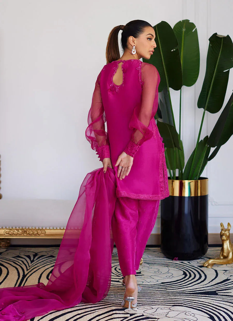 Farah Talib Aziz | Luna Eid Collection 24 | ELIO HOT PINK - Aqsa Fabrics