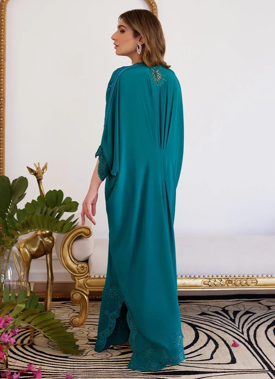 Farah Talib Aziz | Luna Eid Collection 24 | EMMELINE EMERALD CREPE - Aqsa Fabrics