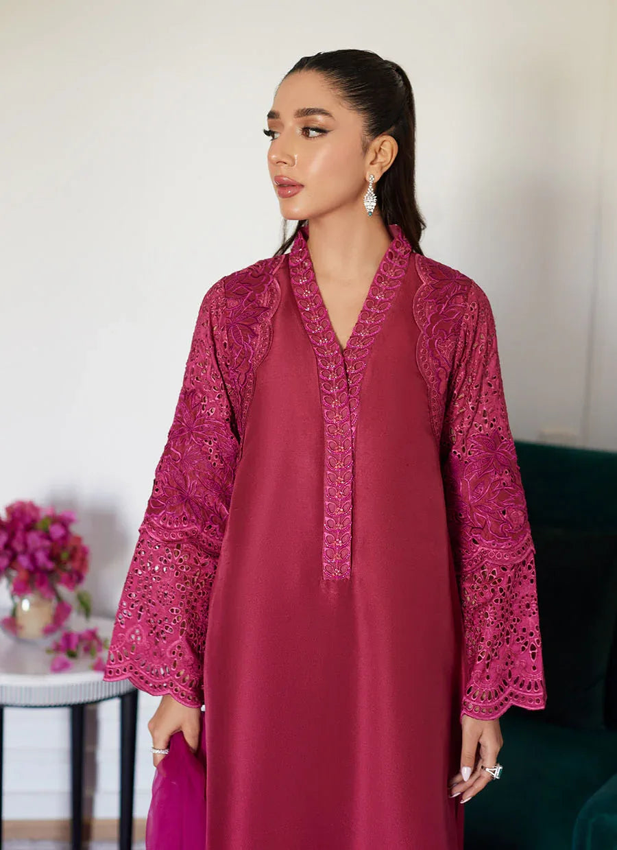 Farah Talib Aziz | Luna Eid Collection 24 | HONORINE MAGENTA - Aqsa Fabrics