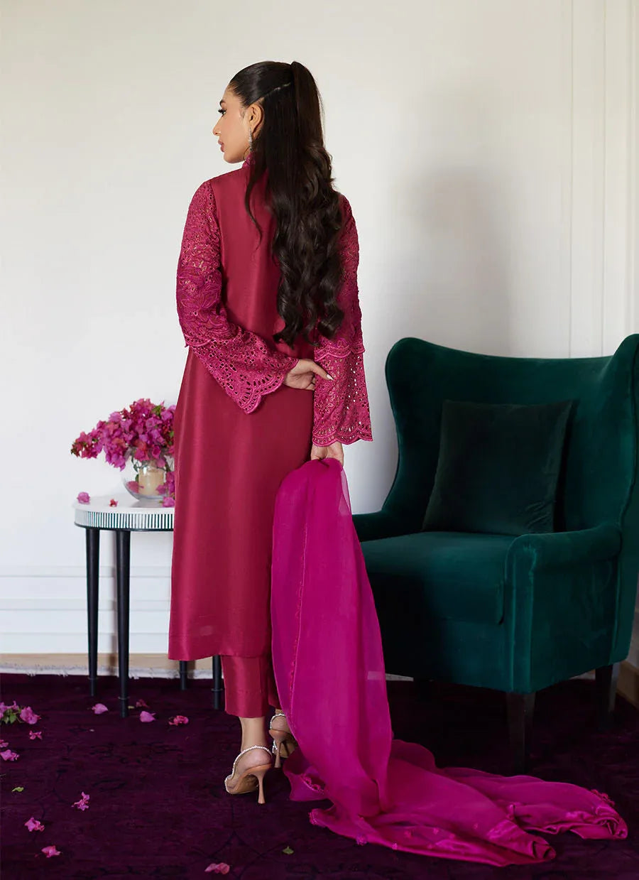 Farah Talib Aziz | Luna Eid Collection 24 | HONORINE MAGENTA - Aqsa Fabrics