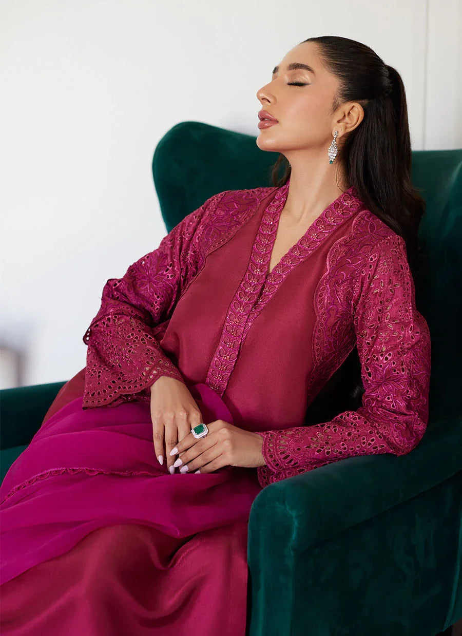 Farah Talib Aziz | Luna Eid Collection 24 | HONORINE MAGENTA - Aqsa Fabrics