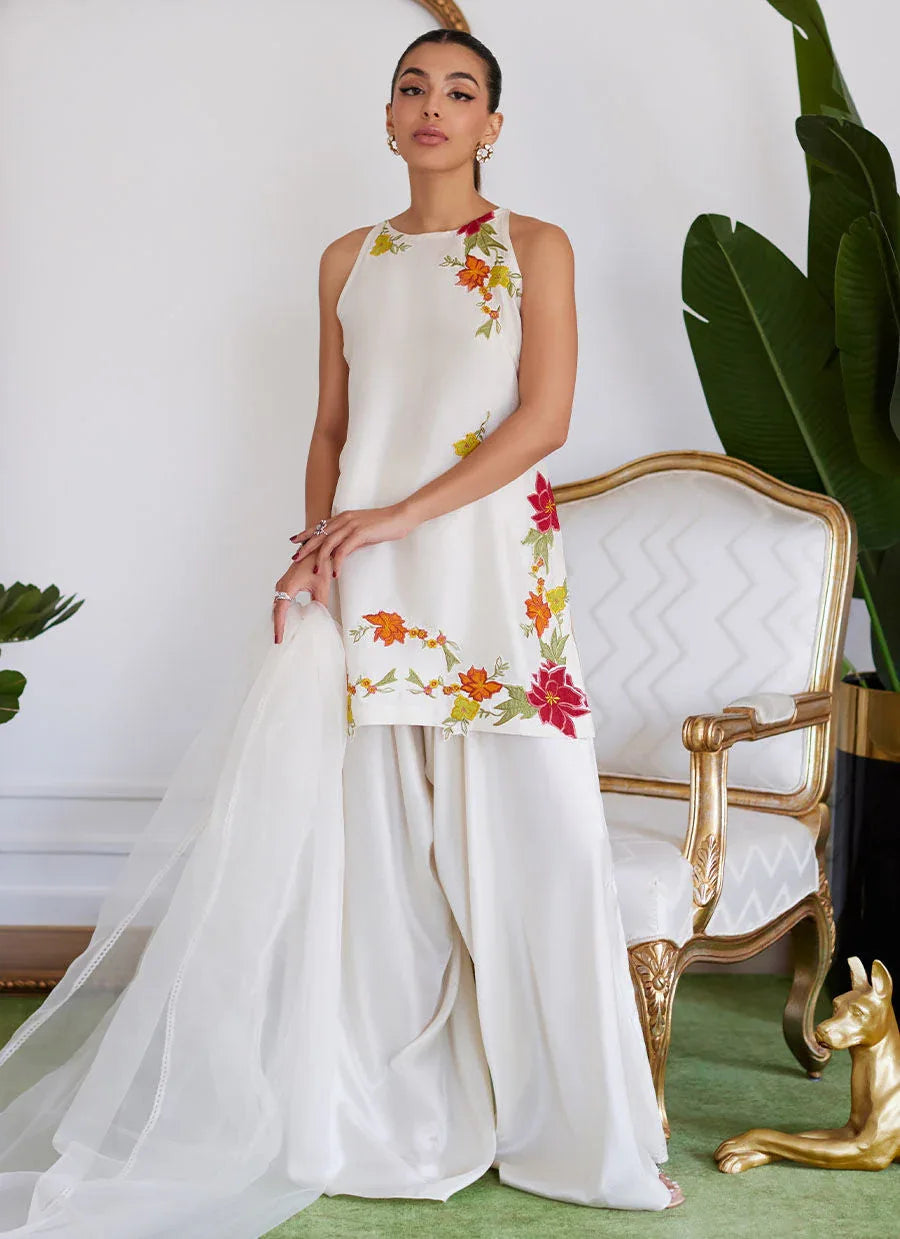 Farah Talib Aziz | Luna Eid Collection 24 | JULIET IVORY - Aqsa Fabrics