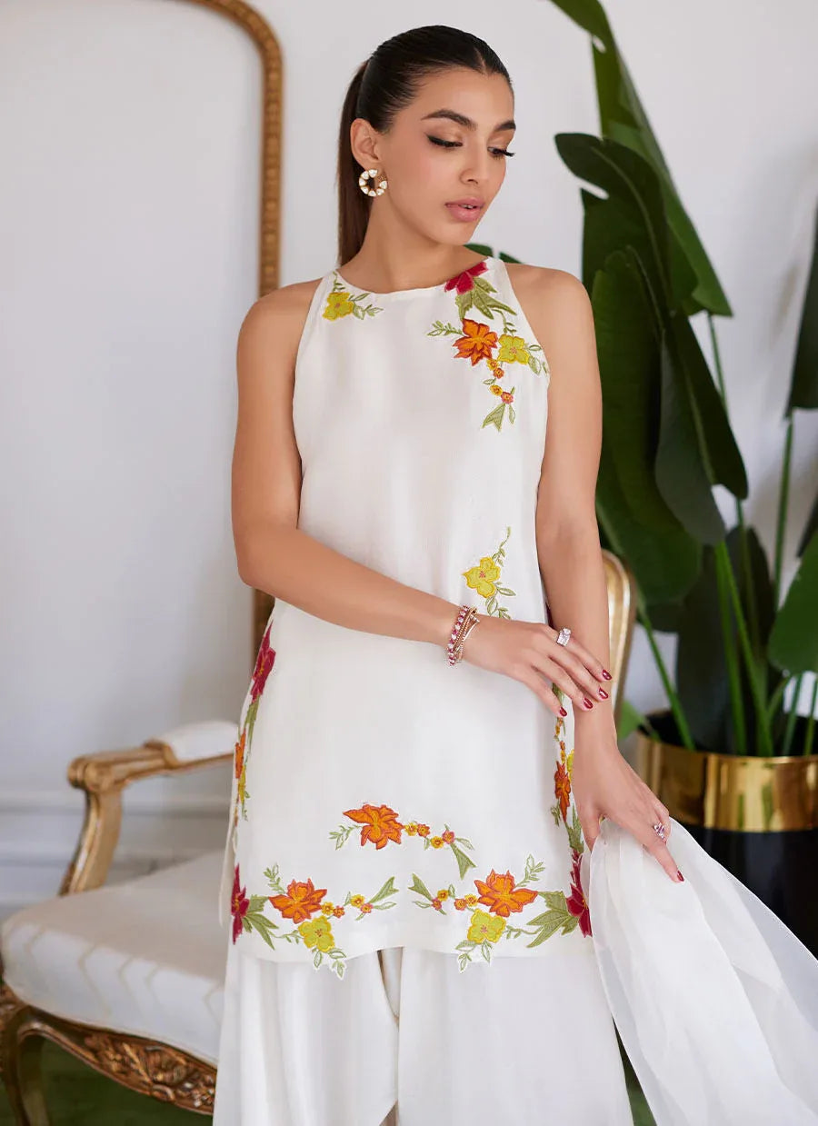 Farah Talib Aziz | Luna Eid Collection 24 | JULIET IVORY - Aqsa Fabrics