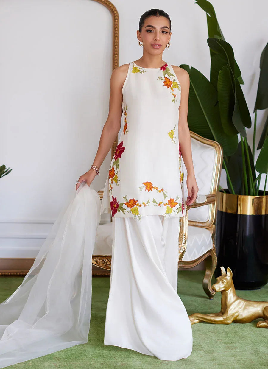 Farah Talib Aziz | Luna Eid Collection 24 | JULIET IVORY - Aqsa Fabrics