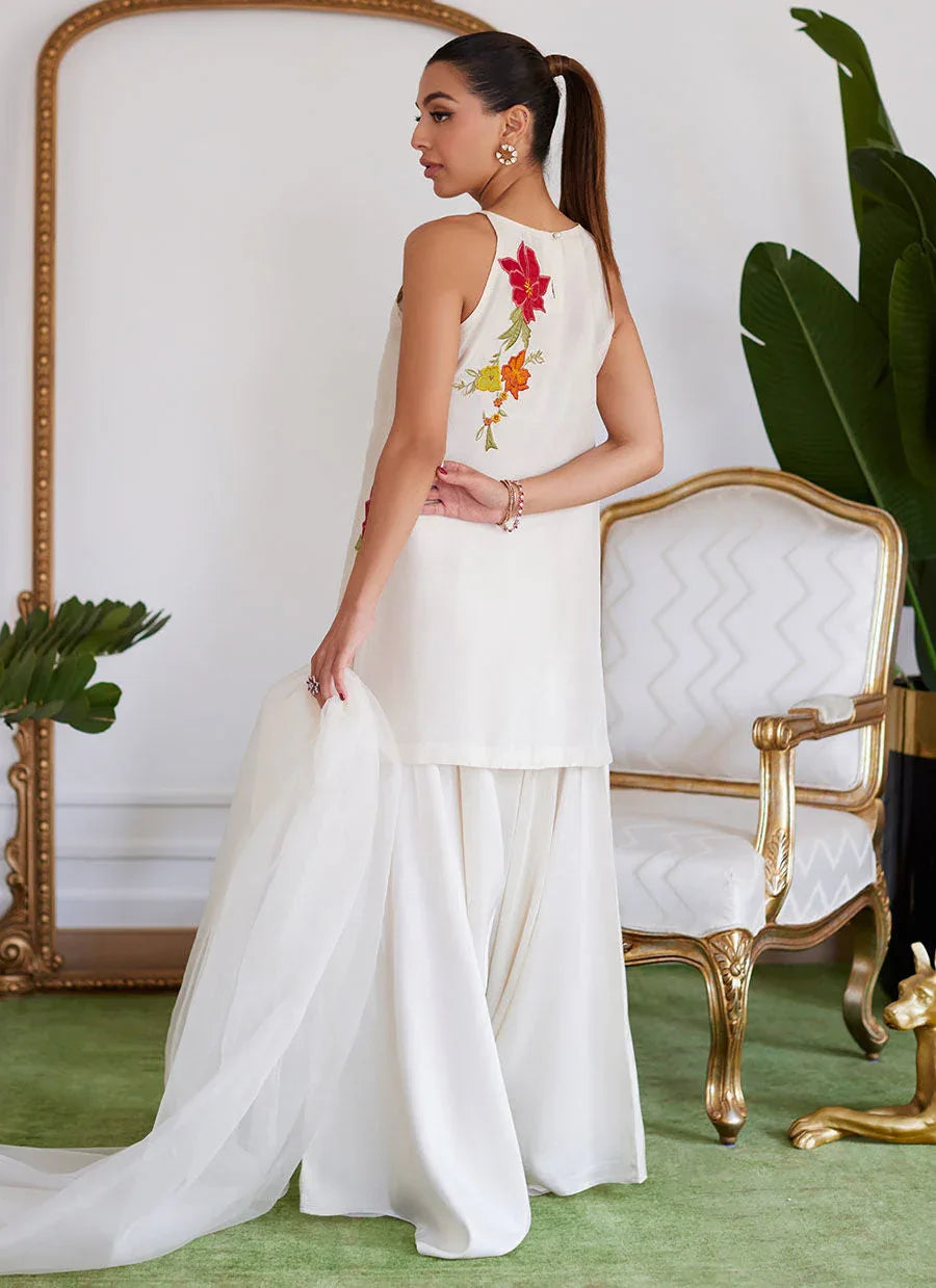 Farah Talib Aziz | Luna Eid Collection 24 | JULIET IVORY - Aqsa Fabrics