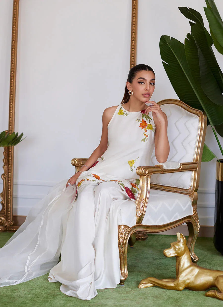 Farah Talib Aziz | Luna Eid Collection 24 | JULIET IVORY - Aqsa Fabrics
