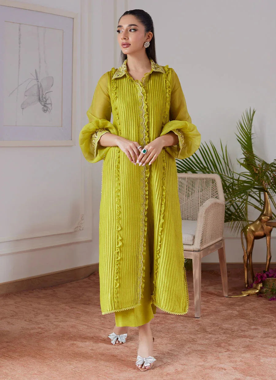 Farah Talib Aziz | Luna Eid Collection 24 | FAUSTINE KIWI - Aqsa Fabrics
