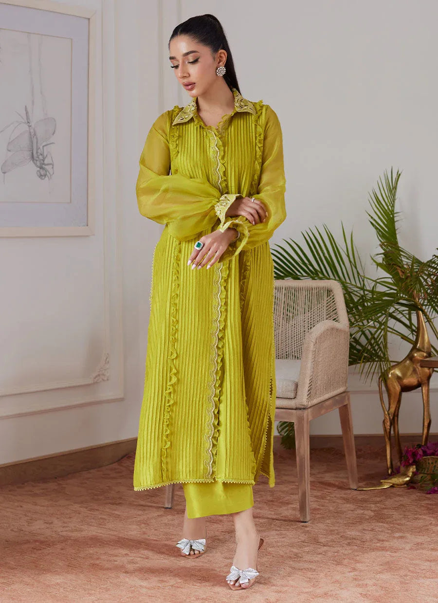 Farah Talib Aziz | Luna Eid Collection 24 | FAUSTINE KIWI - Aqsa Fabrics