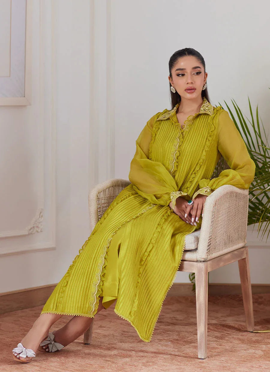 Farah Talib Aziz | Luna Eid Collection 24 | FAUSTINE KIWI - Aqsa Fabrics