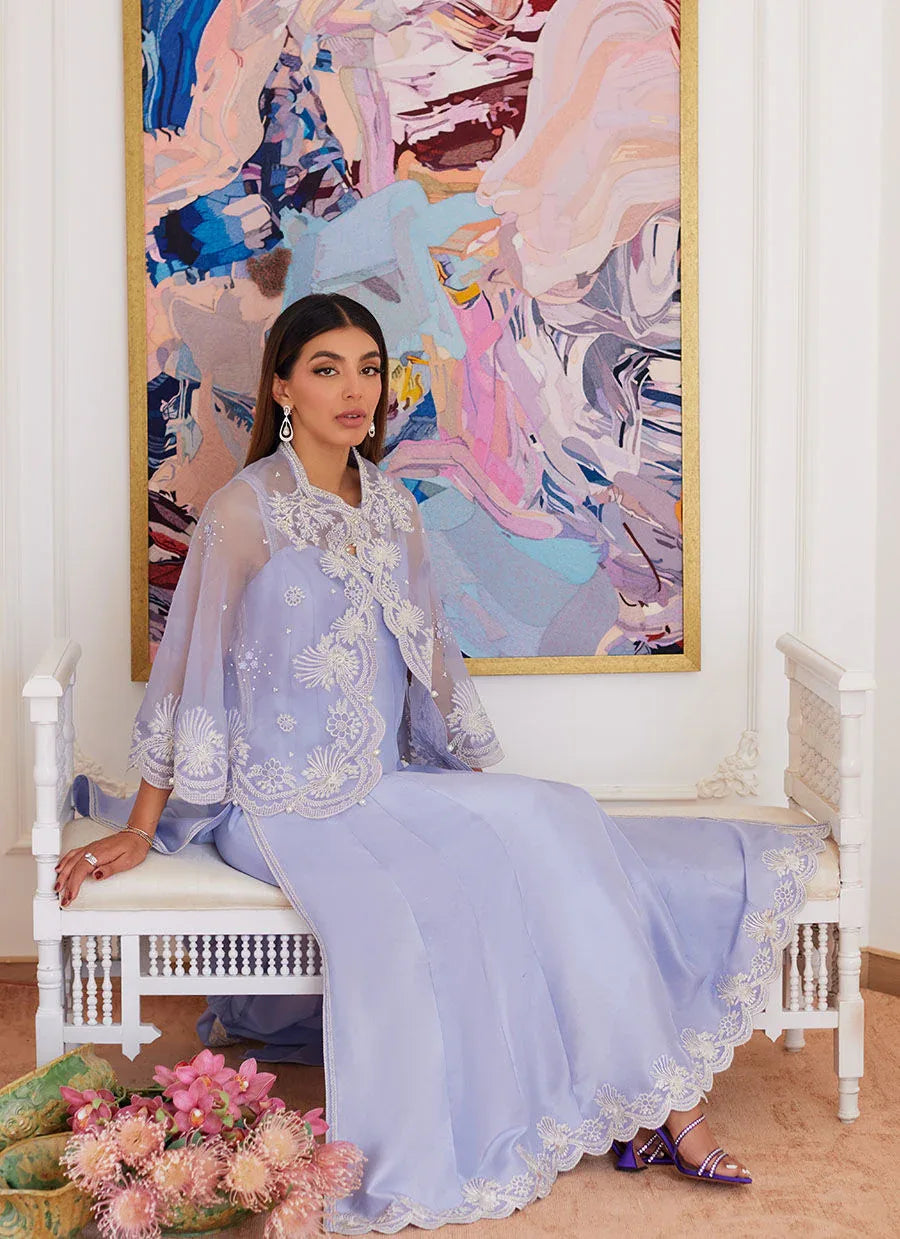 Farah Talib Aziz | Luna Eid Collection 24 | FLEUR LAVENDER - Aqsa Fabrics