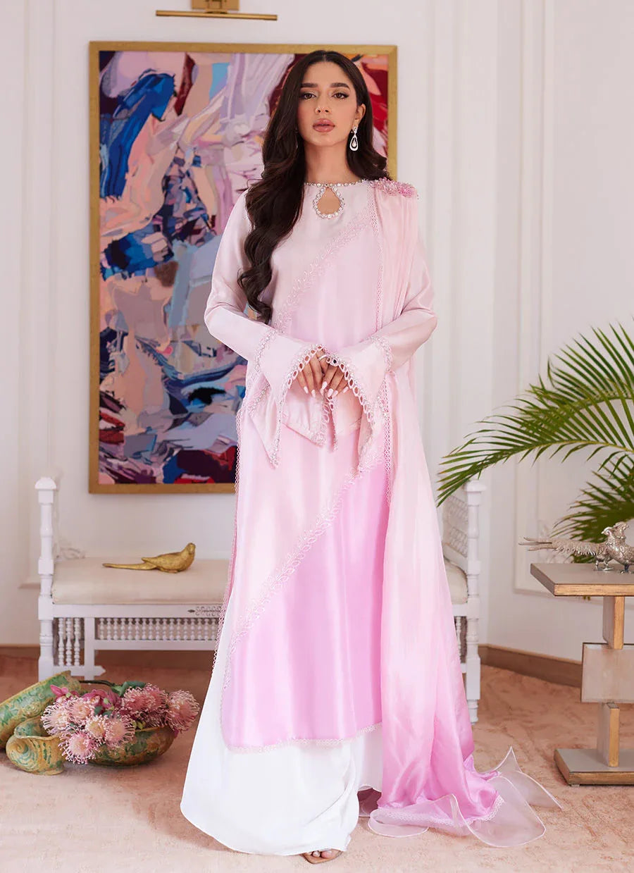 Farah Talib Aziz | Luna Eid Collection 24 | RELLIA BABY PINK - Aqsa Fabrics