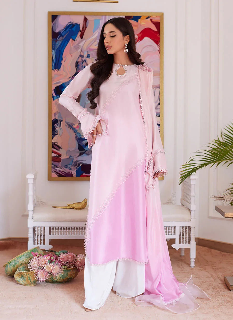Farah Talib Aziz | Luna Eid Collection 24 | RELLIA BABY PINK - Aqsa Fabrics