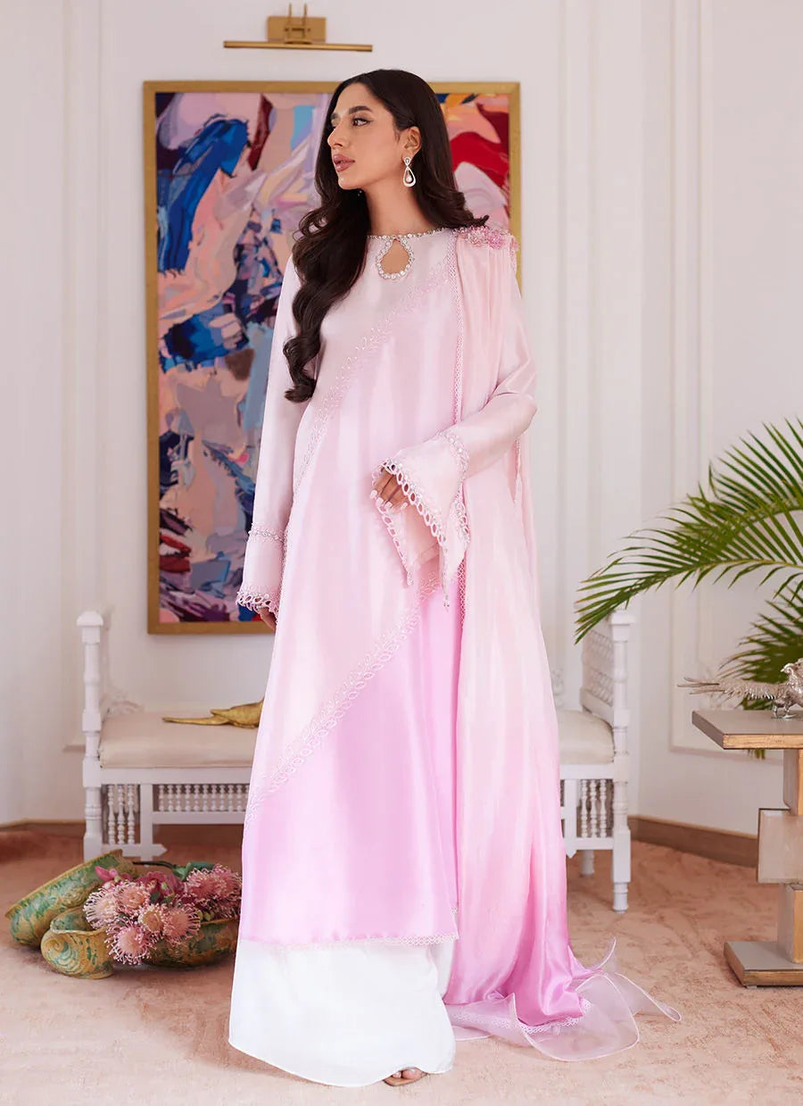 Farah Talib Aziz | Luna Eid Collection 24 | RELLIA BABY PINK - Aqsa Fabrics
