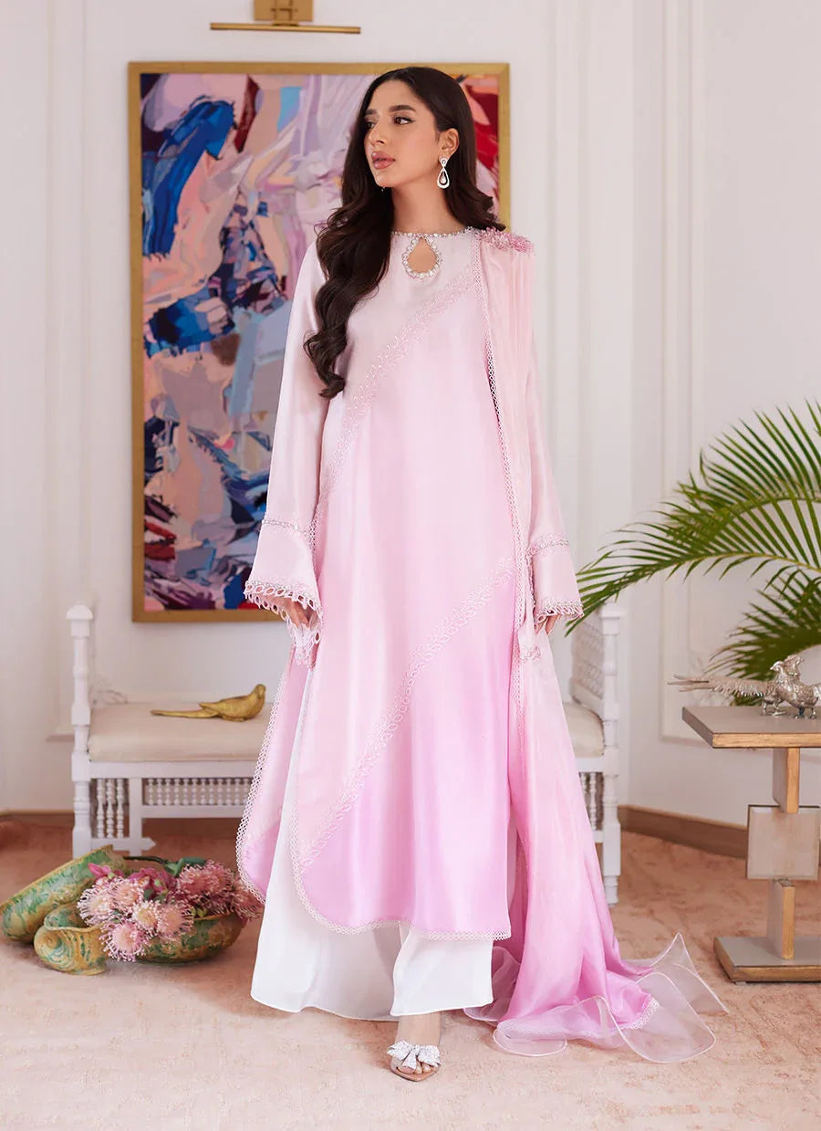 Farah Talib Aziz | Luna Eid Collection 24 | RELLIA BABY PINK - Aqsa Fabrics