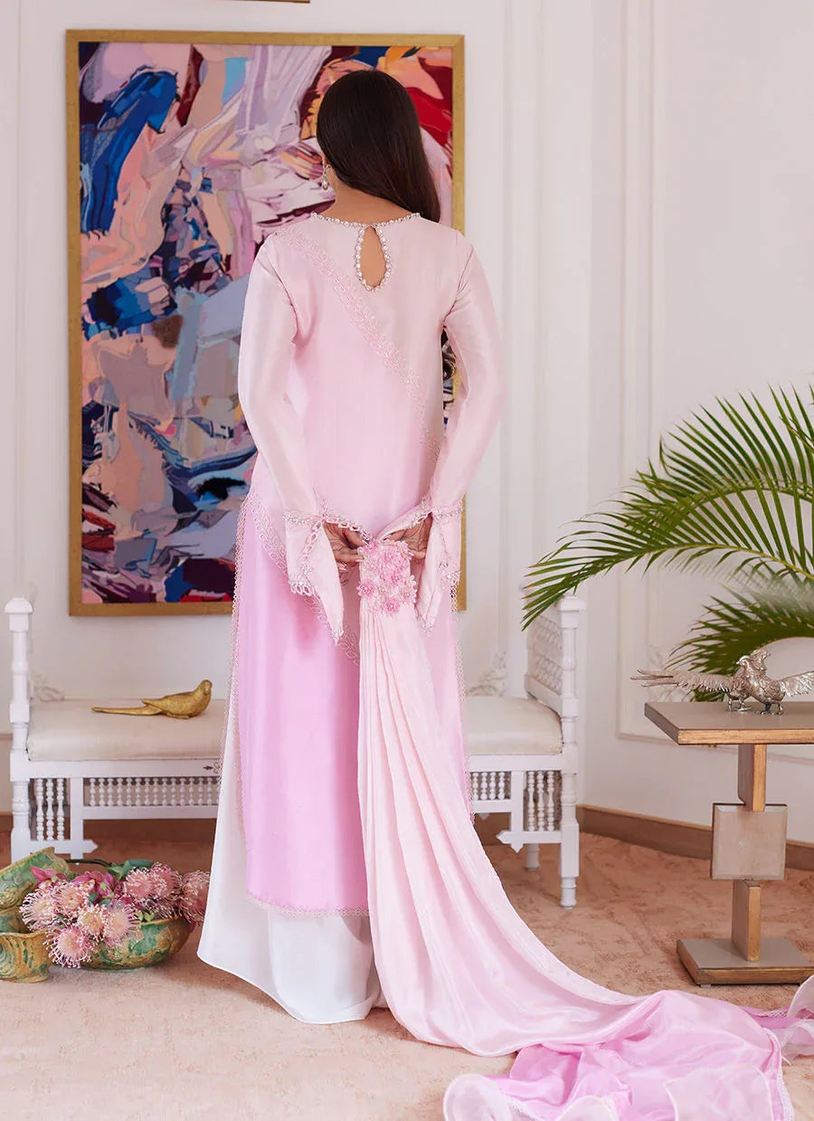 Farah Talib Aziz | Luna Eid Collection 24 | RELLIA BABY PINK - Aqsa Fabrics