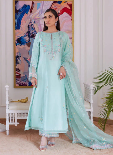 Farah Talib Aziz | Luna Eid Collection 24 | AURELLA MINT - Aqsa Fabrics