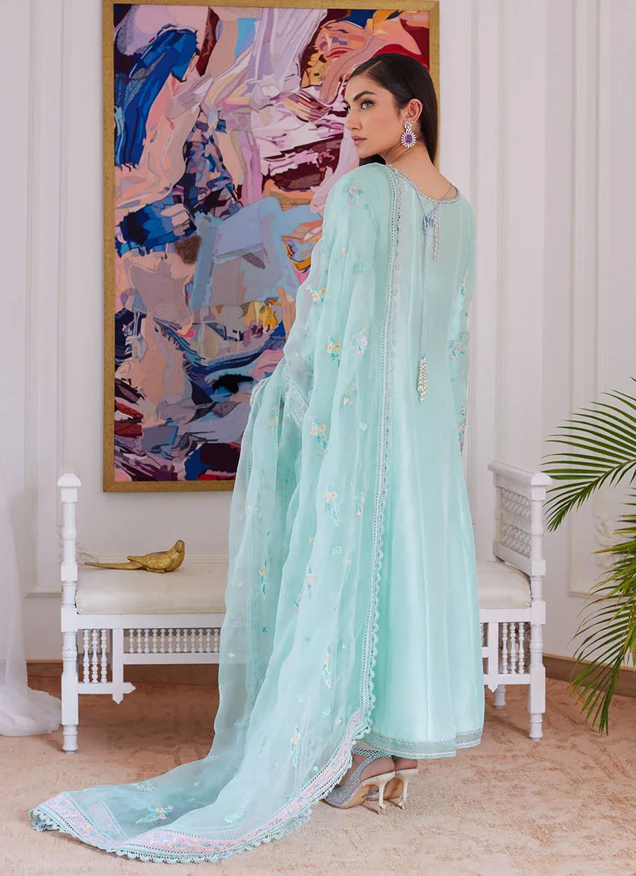 Farah Talib Aziz | Luna Eid Collection 24 | AURELLA MINT - Aqsa Fabrics