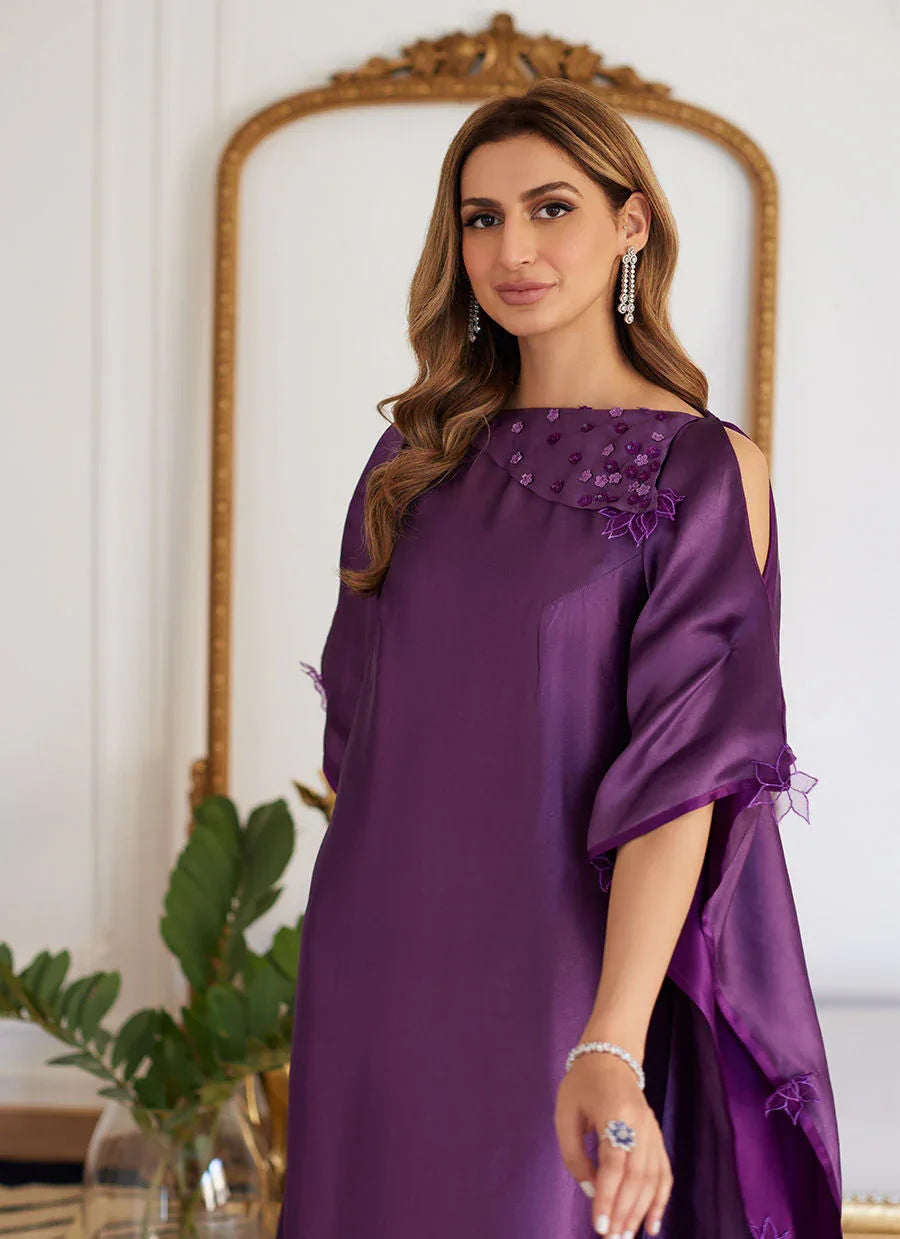 Farah Talib Aziz | Luna Eid Collection 24 | MAYLONE SPARKLING GRAPE - Aqsa Fabrics