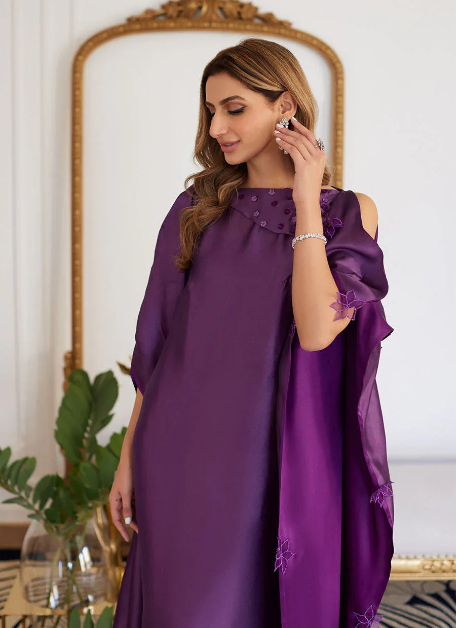 Farah Talib Aziz | Luna Eid Collection 24 | MAYLONE SPARKLING GRAPE - Aqsa Fabrics