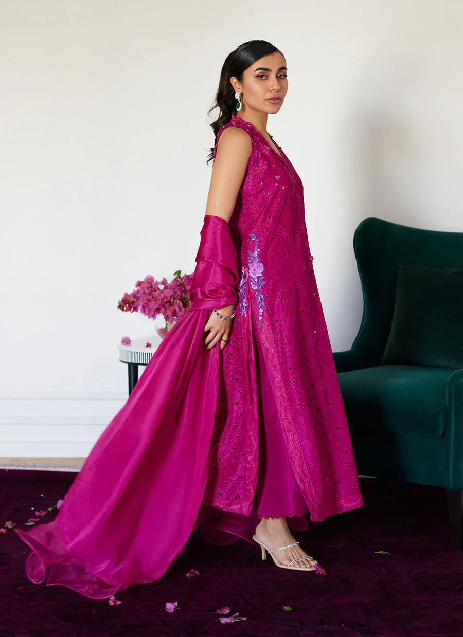 Farah Talib Aziz | Luna Eid Collection 24 | CLARIENE HOT PINK - Aqsa Fabrics