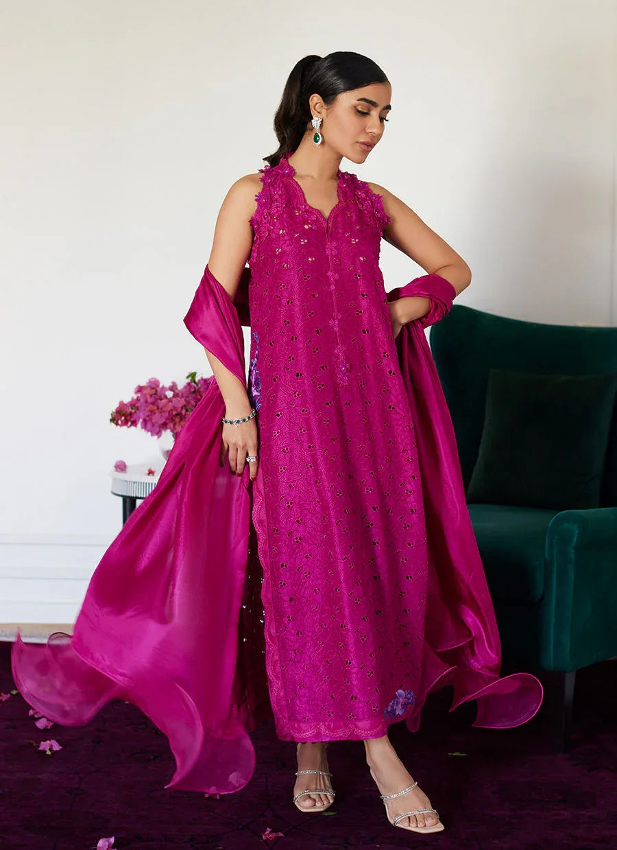 Farah Talib Aziz | Luna Eid Collection 24 | CLARIENE HOT PINK - Aqsa Fabrics