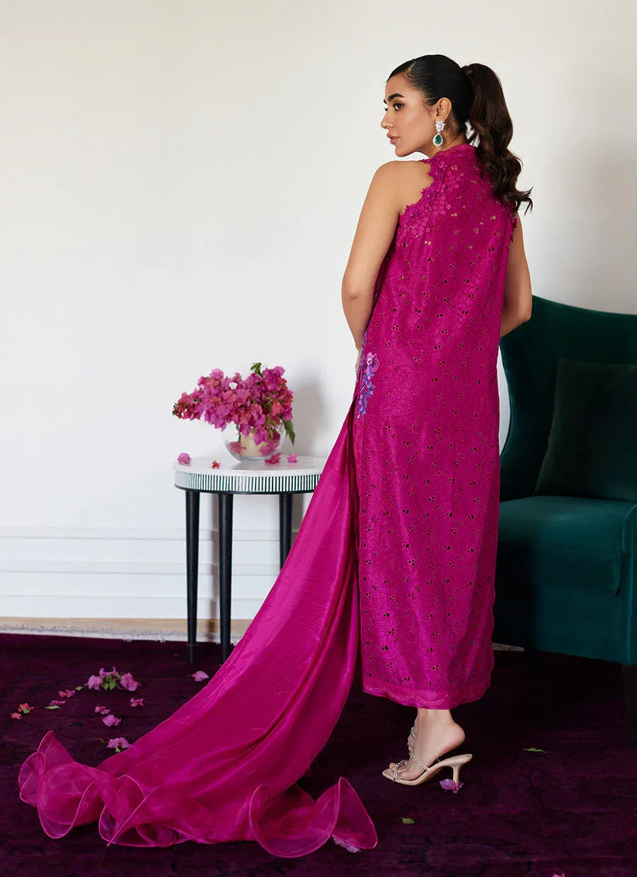 Farah Talib Aziz | Luna Eid Collection 24 | CLARIENE HOT PINK - Aqsa Fabrics