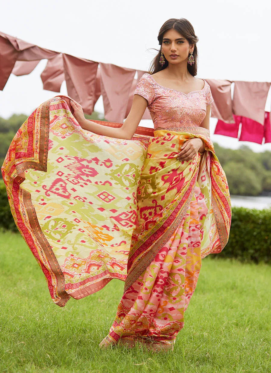 Farah Talib Aziz | Mayna Festive Luxe Pret | Rang Saree - Aqsa Fabrics