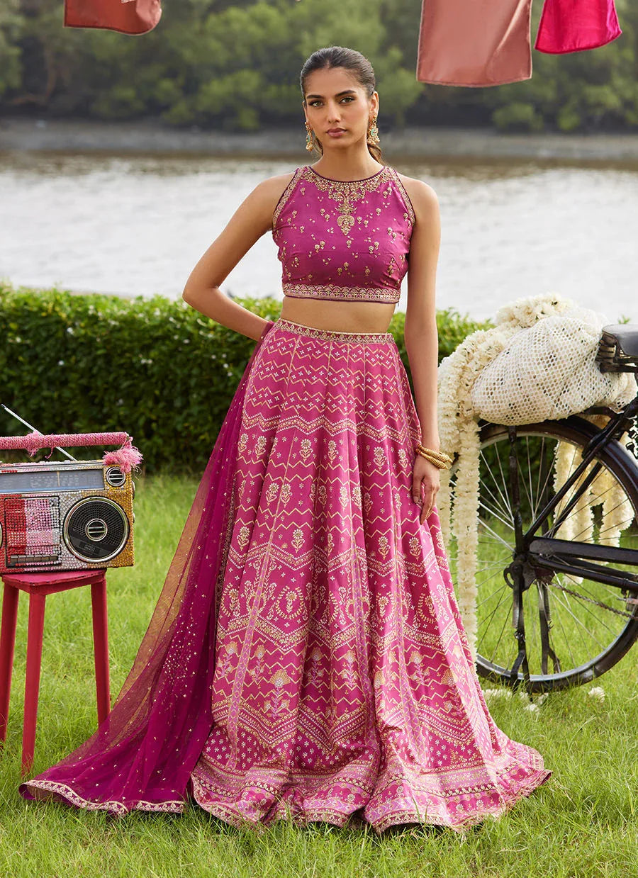Farah Talib Aziz | Mayna Festive Luxe Pret | Orchid Lehnga Choli - Aqsa Fabrics