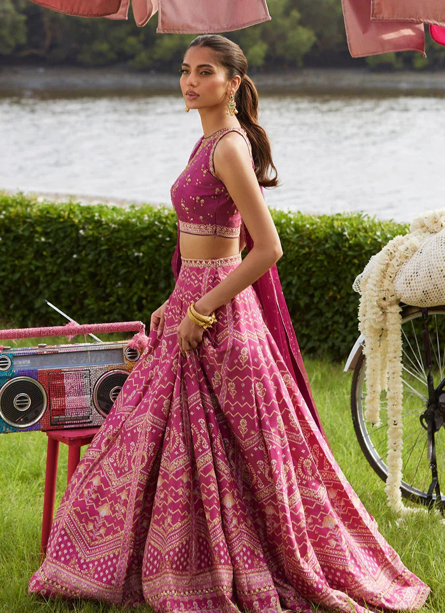 Farah Talib Aziz | Mayna Festive Luxe Pret | Orchid Lehnga Choli - Aqsa Fabrics
