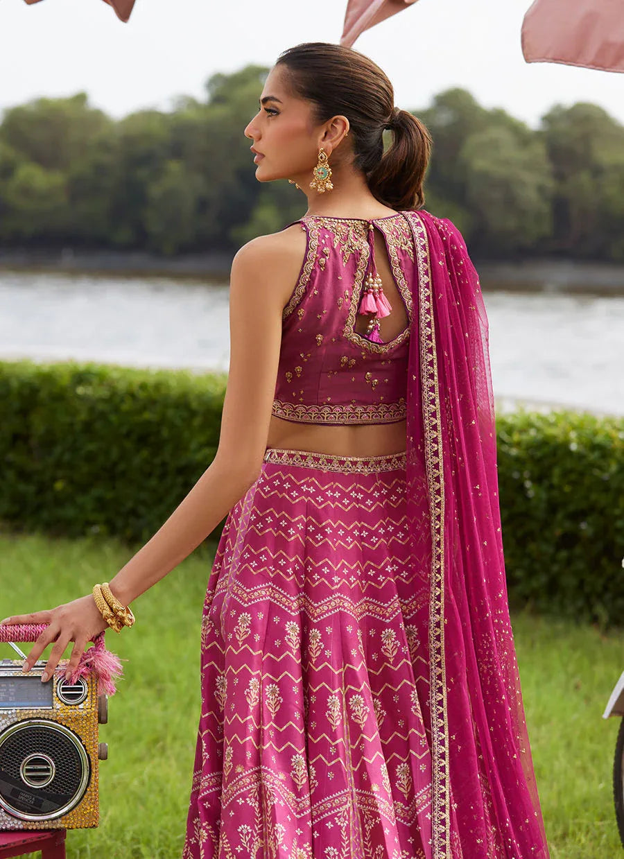 Farah Talib Aziz | Mayna Festive Luxe Pret | Orchid Lehnga Choli - Aqsa Fabrics