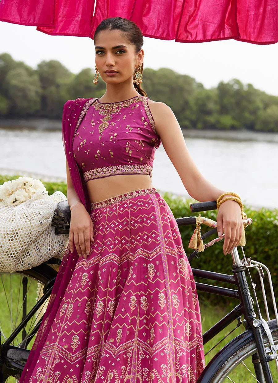 Farah Talib Aziz | Mayna Festive Luxe Pret | Orchid Lehnga Choli - Aqsa Fabrics