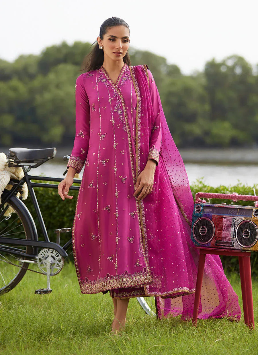 Farah Talib Aziz | Mayna Festive Luxe Pret | Mirage Magenta Shirt And Dupatta - Aqsa Fabrics