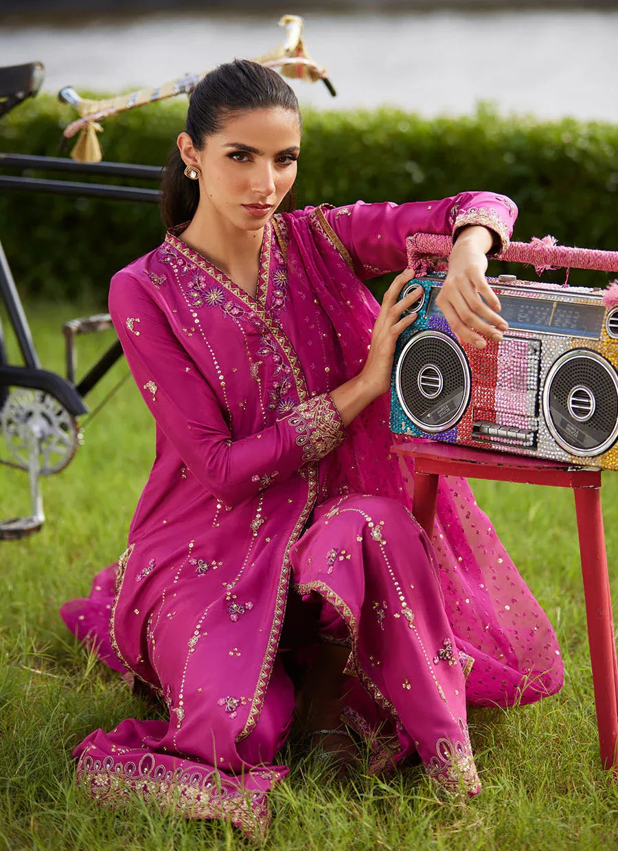 Farah Talib Aziz | Mayna Festive Luxe Pret | Mirage Magenta Shirt And Dupatta - Aqsa Fabrics