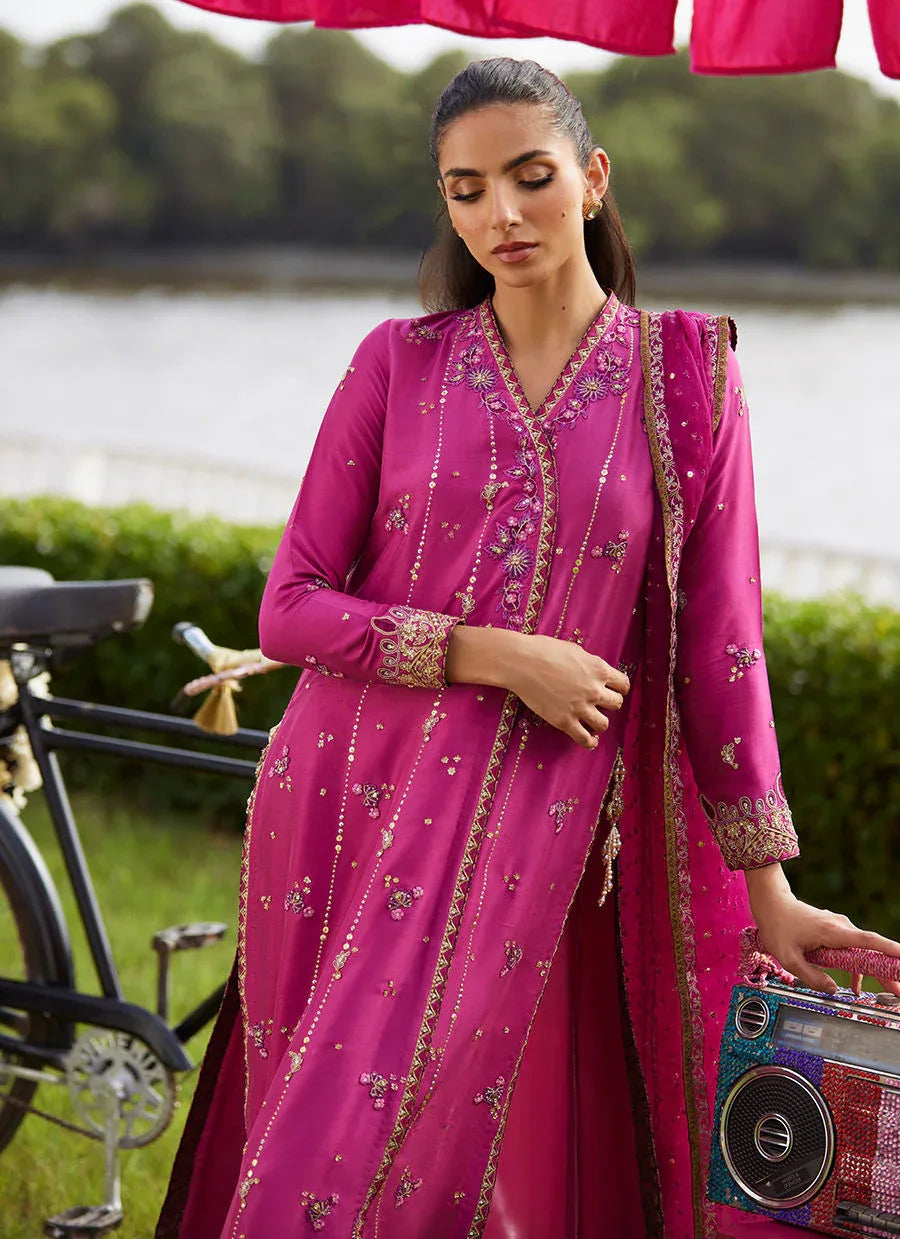 Farah Talib Aziz | Mayna Festive Luxe Pret | Mirage Magenta Shirt And Dupatta - Aqsa Fabrics