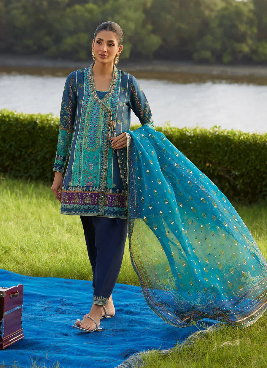 Farah Talib Aziz | Mayna Festive Luxe Pret | Azeema Angarkha And Dupatta - Aqsa Fabrics