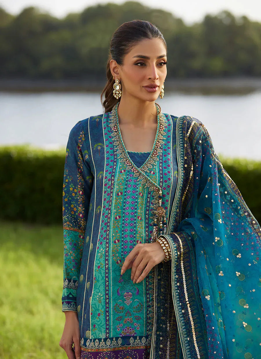 Farah Talib Aziz | Mayna Festive Luxe Pret | Azeema Angarkha And Dupatta - Aqsa Fabrics